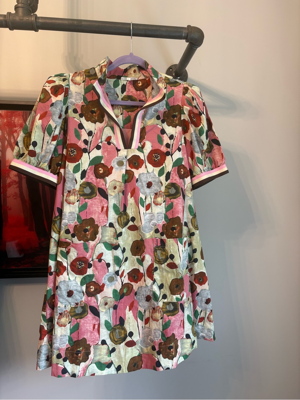 entro Pink Multicolor Floral Casual Dress